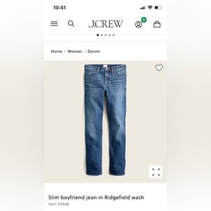 NWT/ Jcrew Slim Boyfriend Jean- size 30- color ridge field wash
